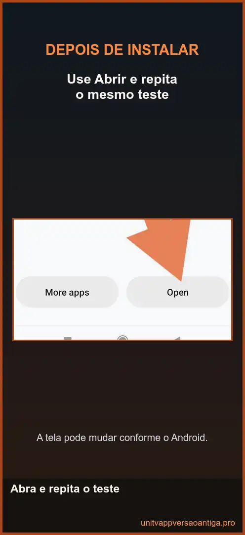 UniTV APK versão antiga: download para Android e TV Box 10 Controle Abrir exibido após a instalação no Android